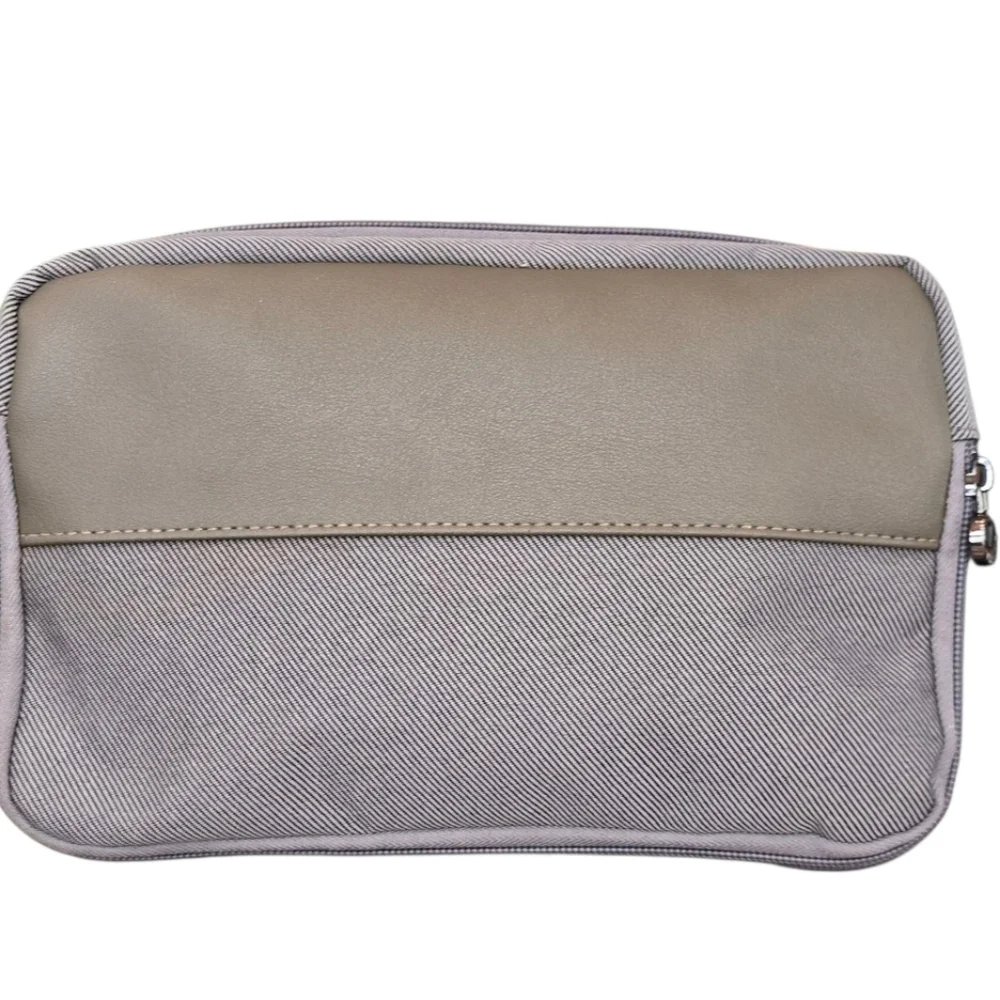 Bvlgari Parfums Set Of 2 Gray Canvas Zip Cosmetic Toiletry Cases